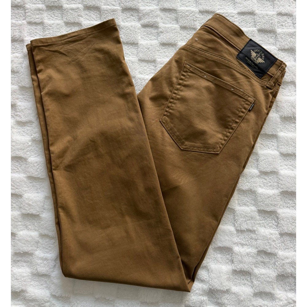 Dockers Mens All Seasons Tech Brown Straight Leg Stretch Pants 34x34 -EUC